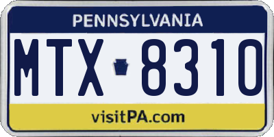 PA license plate MTX8310