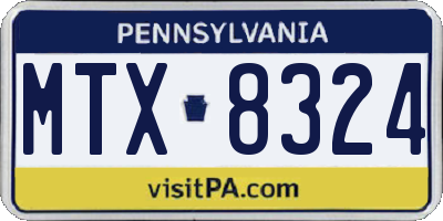 PA license plate MTX8324