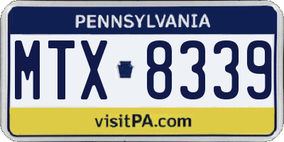 PA license plate MTX8339