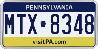 PA license plate MTX8348