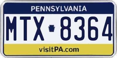 PA license plate MTX8364