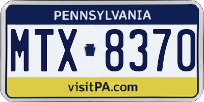 PA license plate MTX8370