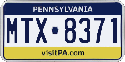 PA license plate MTX8371