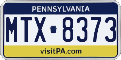 PA license plate MTX8373