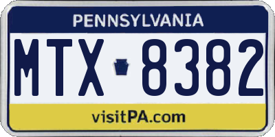 PA license plate MTX8382