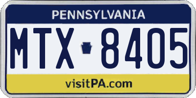PA license plate MTX8405