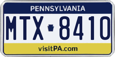 PA license plate MTX8410