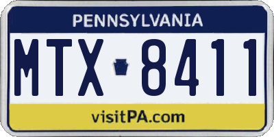 PA license plate MTX8411