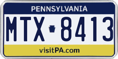 PA license plate MTX8413