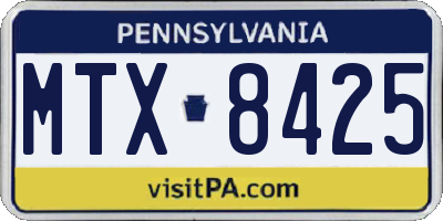 PA license plate MTX8425