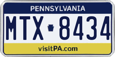 PA license plate MTX8434
