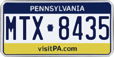 PA license plate MTX8435