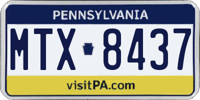 PA license plate MTX8437
