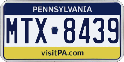 PA license plate MTX8439