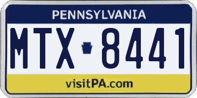 PA license plate MTX8441