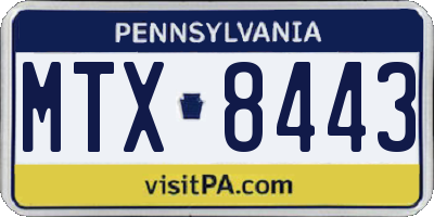 PA license plate MTX8443