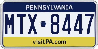 PA license plate MTX8447