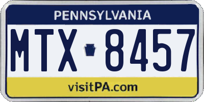 PA license plate MTX8457