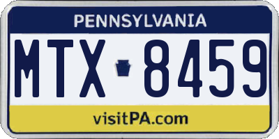 PA license plate MTX8459