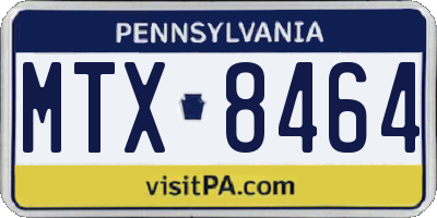 PA license plate MTX8464
