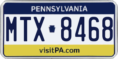 PA license plate MTX8468