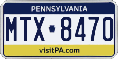 PA license plate MTX8470