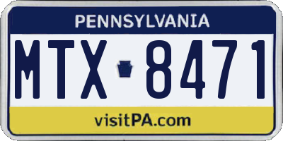 PA license plate MTX8471