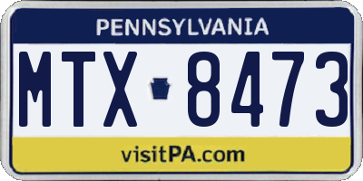 PA license plate MTX8473