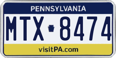 PA license plate MTX8474