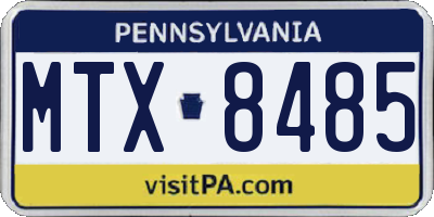PA license plate MTX8485
