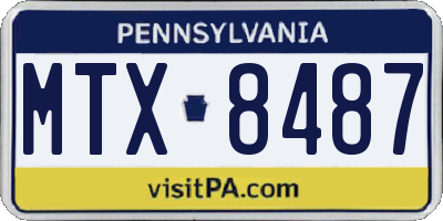 PA license plate MTX8487