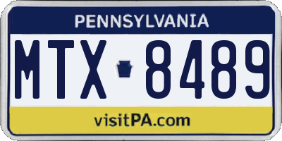 PA license plate MTX8489
