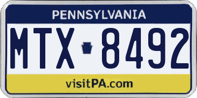 PA license plate MTX8492