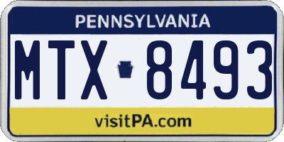 PA license plate MTX8493