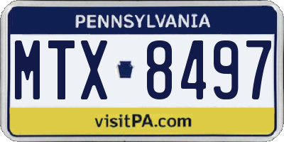 PA license plate MTX8497