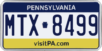 PA license plate MTX8499