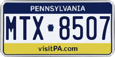 PA license plate MTX8507