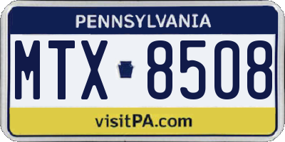 PA license plate MTX8508