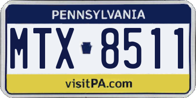 PA license plate MTX8511