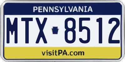 PA license plate MTX8512