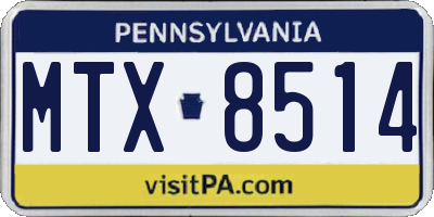 PA license plate MTX8514