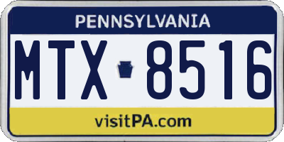PA license plate MTX8516