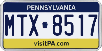 PA license plate MTX8517