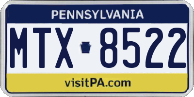 PA license plate MTX8522