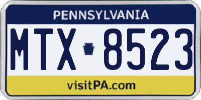 PA license plate MTX8523
