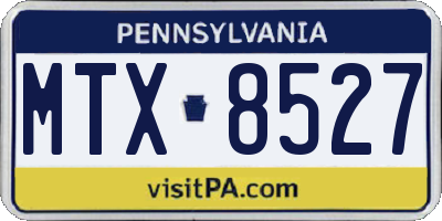 PA license plate MTX8527