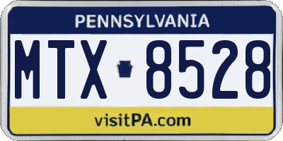 PA license plate MTX8528