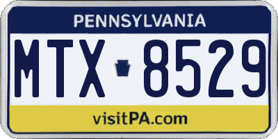 PA license plate MTX8529