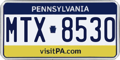 PA license plate MTX8530