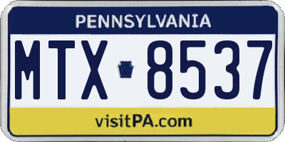 PA license plate MTX8537